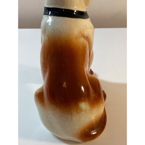 Bassett Hound Dog Vintage Glazed Ceramic Sitting Figurine Unmarked - Picture 12 of 16